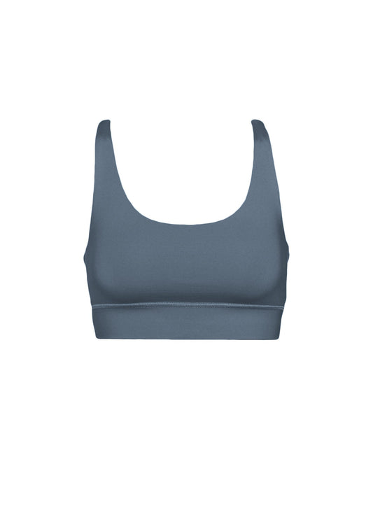 Brassière en matières recyclées | bleue "active cropped bra petrol blue"