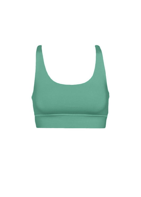 Brassière en matière recyclée | vert "active cropped bra pine green"