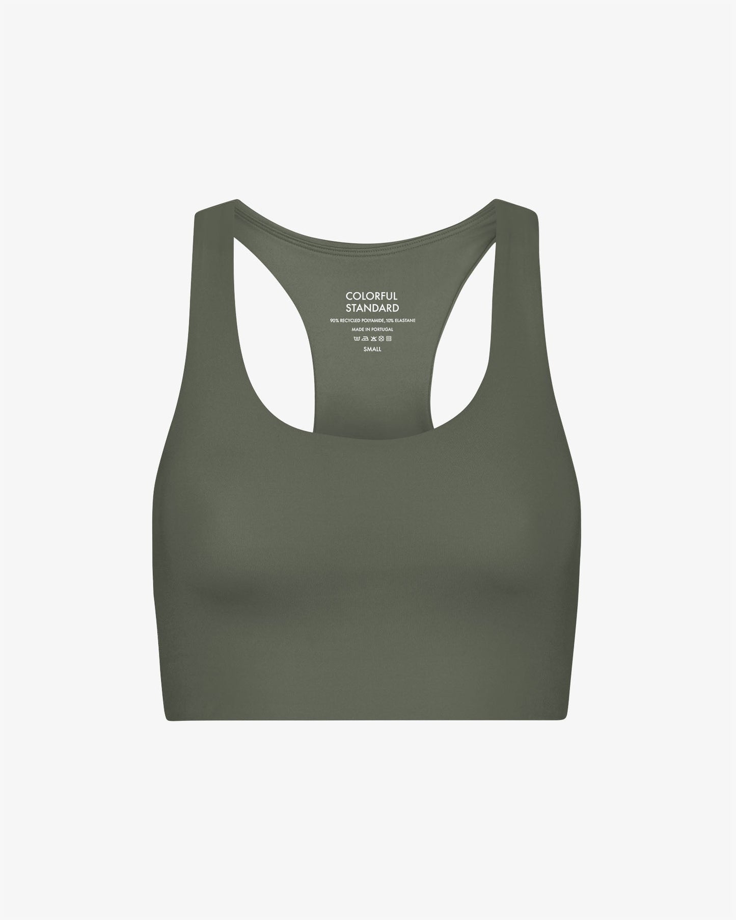Brassière en matière recyclée | dusty olive "active cropped bra dusty olive"