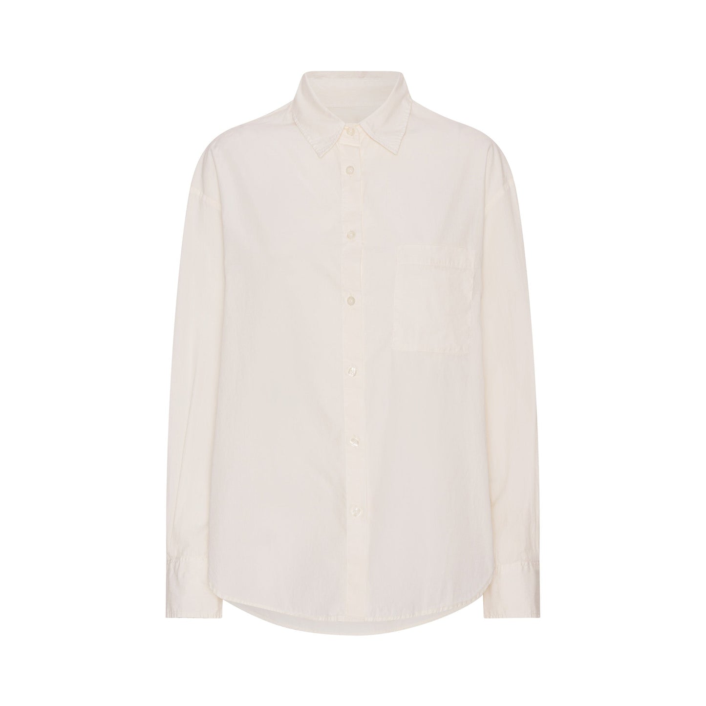Chemise oversize beige en coton bio - ivory white