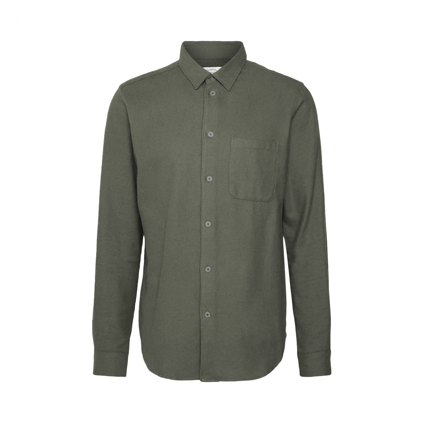 Chemise en coton bio | olive "flannel shirt dusty olive"