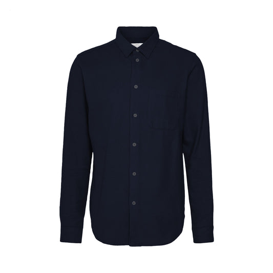 Chemise en coton bio | Marine "flannel shirt navy blue"