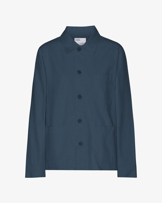 Veste en coton biologique | bleu "organic workwear jacket - petrol blue"