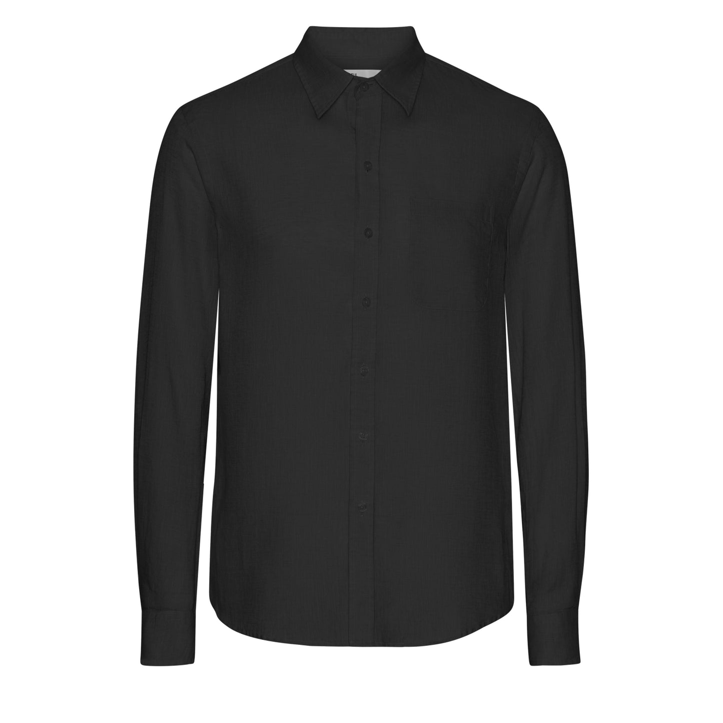 Chemise droite en lin bio | noir "Organic linen shirt - deep black"
