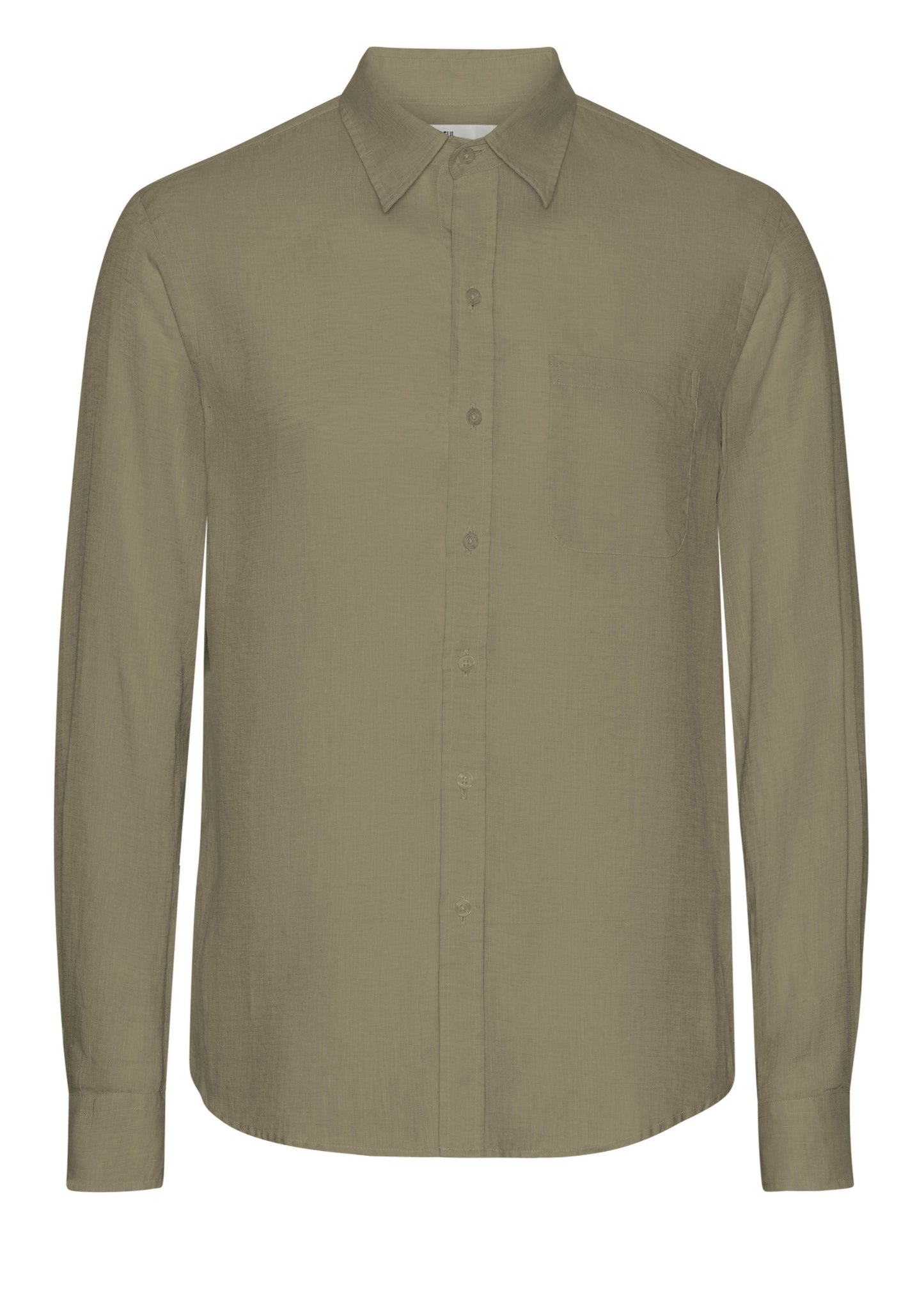 Chemise droite en lin bio | kaki "Organic linen shirt - dusty olive"