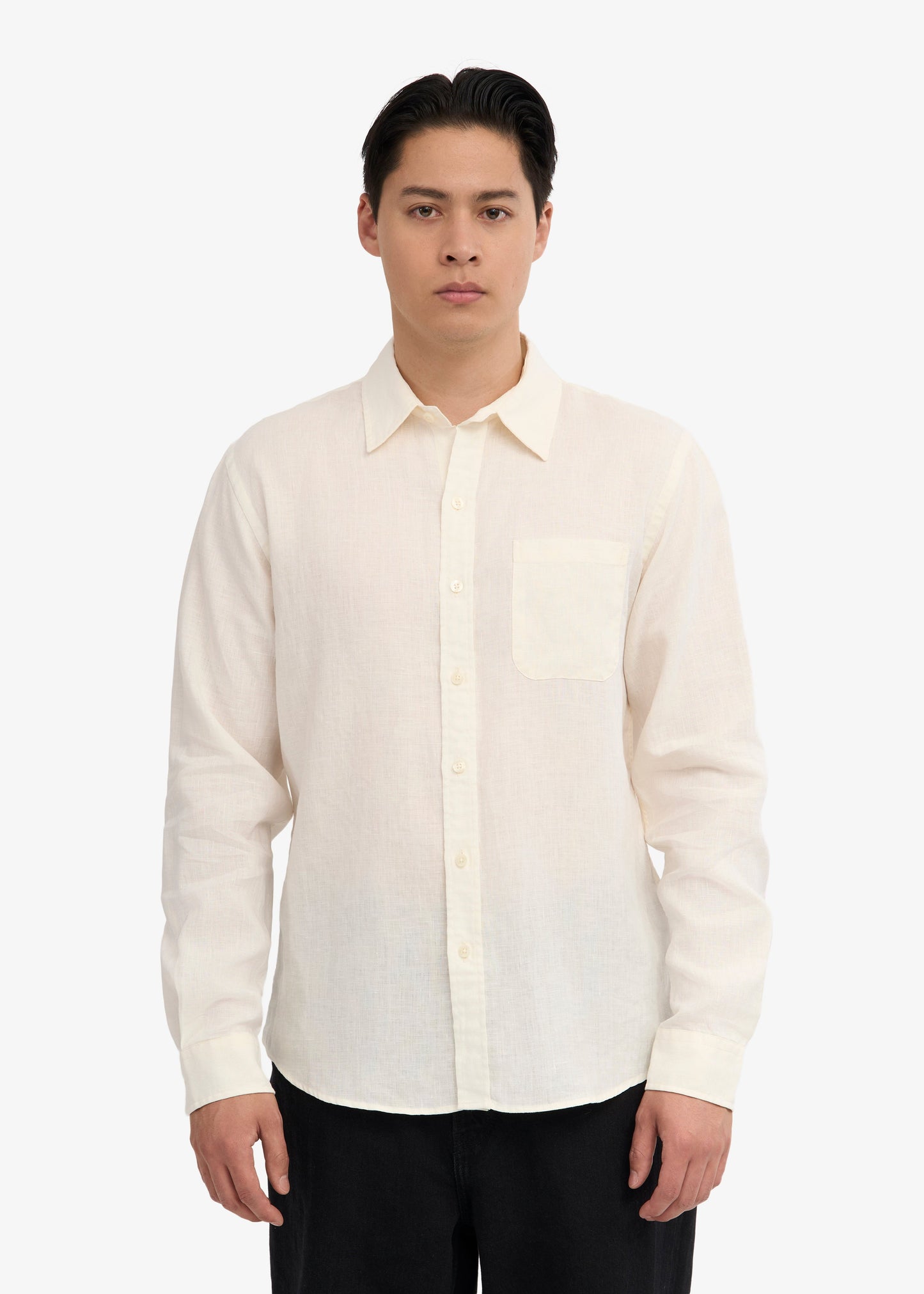 Chemise droite en lin bio | écru "Organic linen shirt - ivory white"