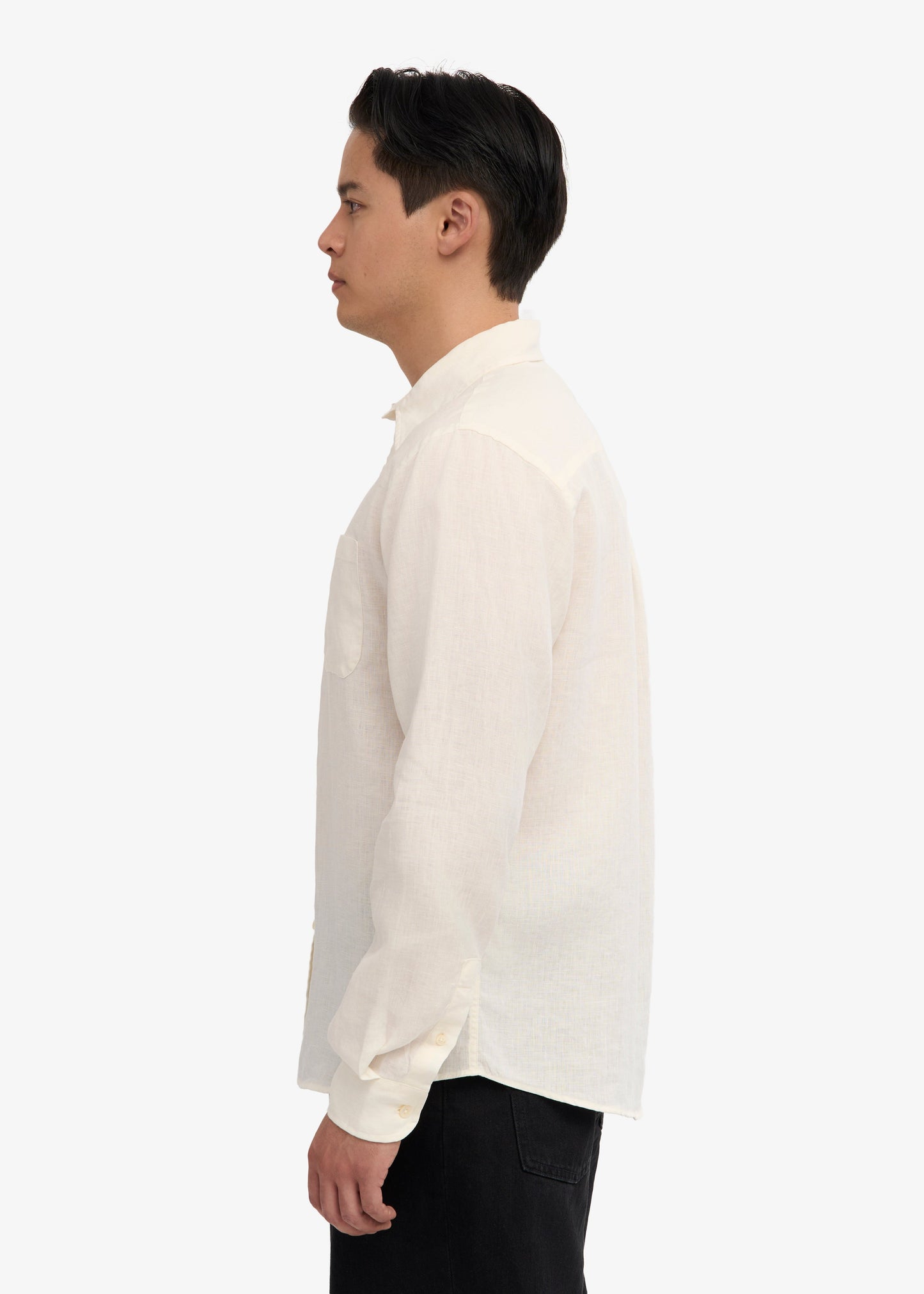 Chemise droite en lin bio | écru "Organic linen shirt - ivory white"