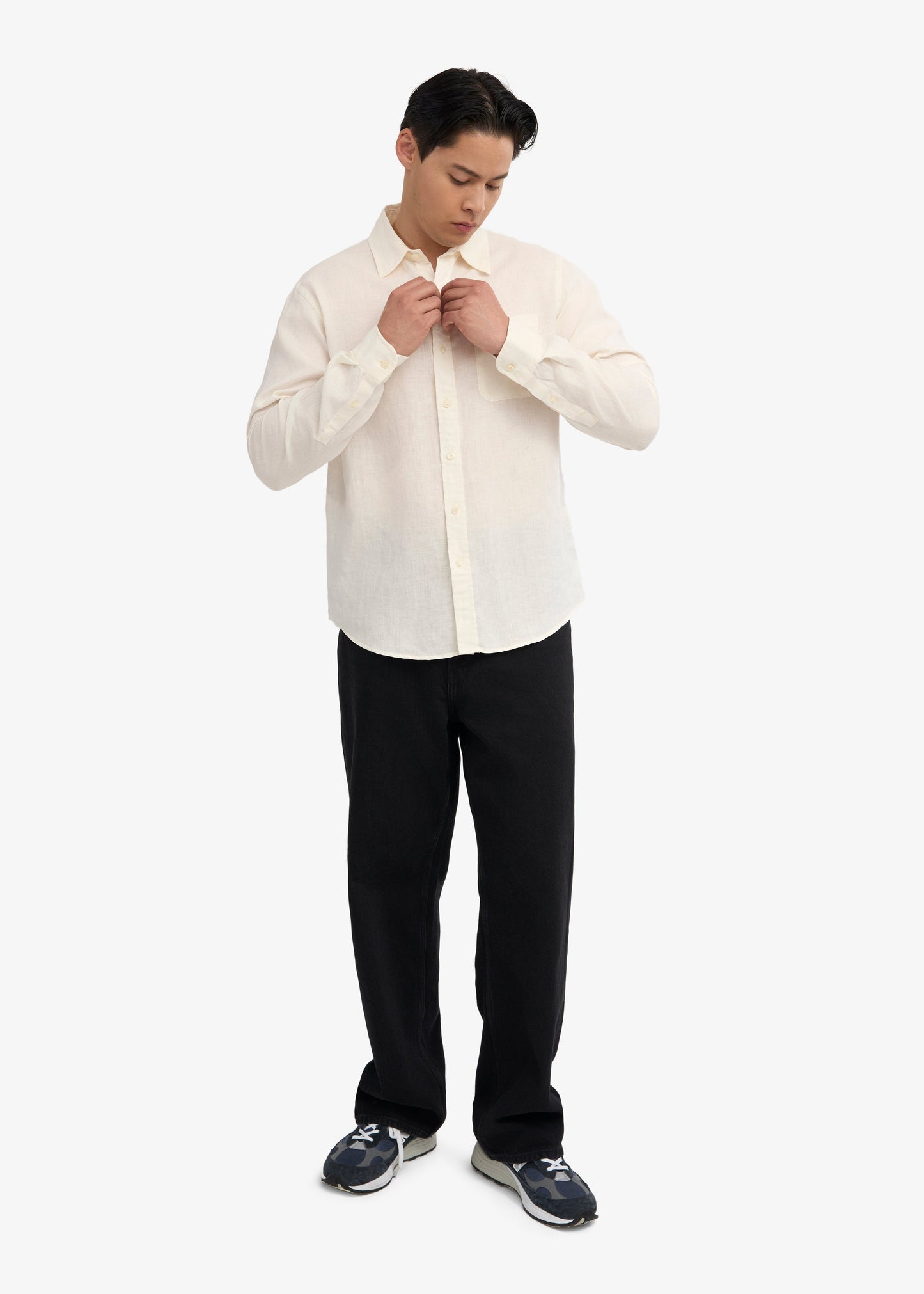 Chemise droite en lin bio | écru "Organic linen shirt - ivory white"
