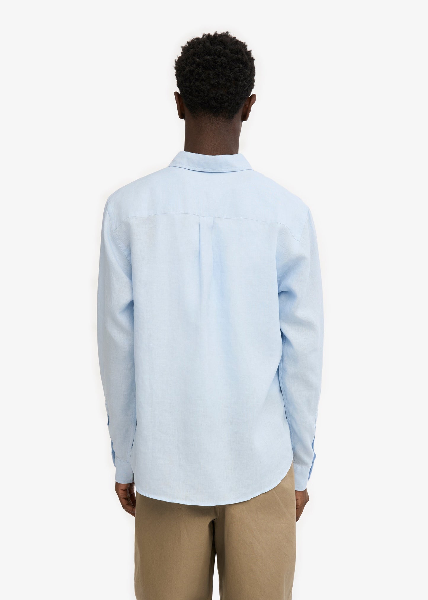Chemise droite en lin bio | bleu ciel "Organic linen shirt - polar blue"