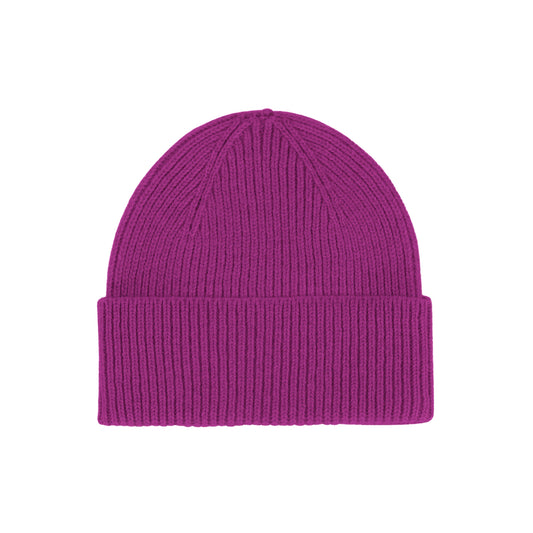 Bonnet en laine mérinos recyclée | rose "merino wool beanie - magenta blaze"