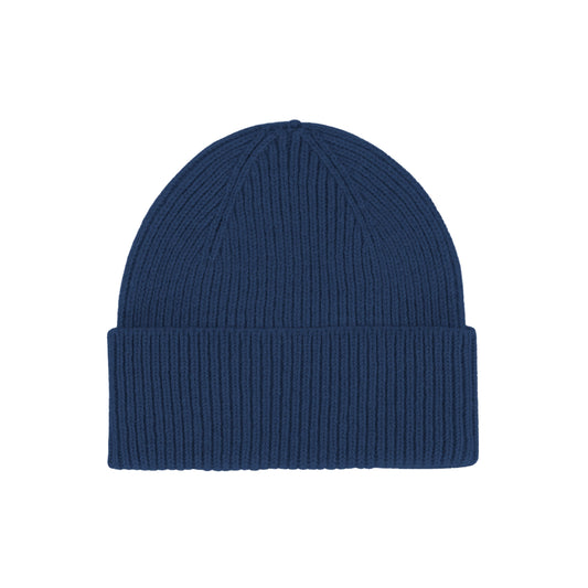 Bonnet en laine mérinos recyclée | bleu "merino wool beanie - marine blue"