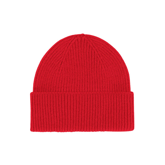Bonnet en laine mérinos recyclée | rouge "merino wool beanie - scarlet red"