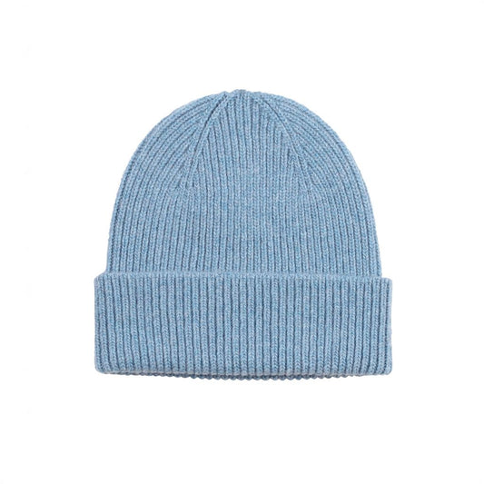 Bonnet bleu clair en laine mérinos recyclée - merino wool beanie stone blue