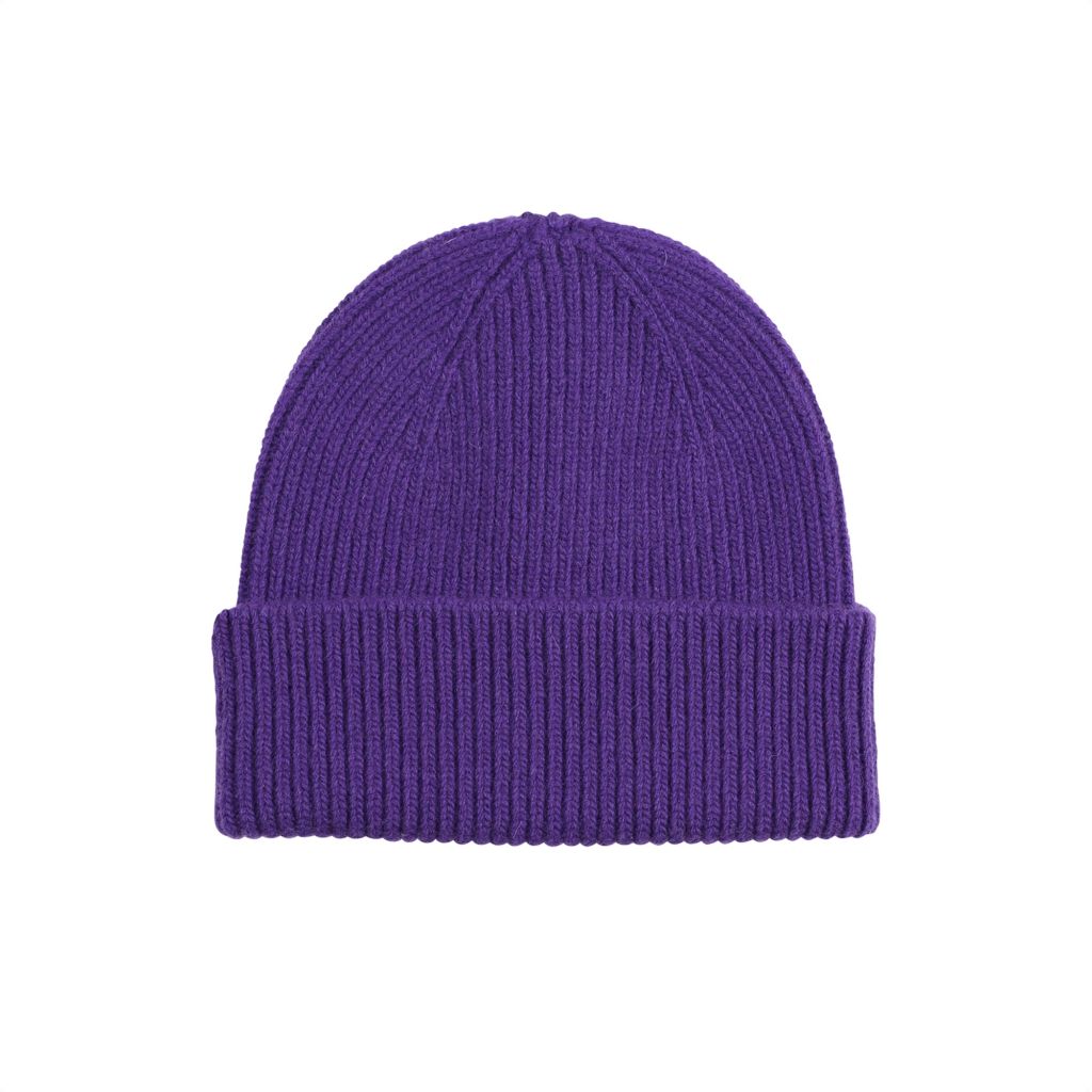 Bonnet violet en laine mérinos recyclée - merino wool beanie ultra violet