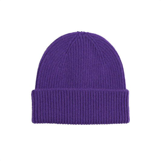 Bonnet violet en laine mérinos recyclée - merino wool beanie ultra violet