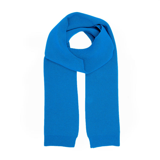 Écharpe en laine mérinos recyclée | Bleu "merino wool scarf pacific blue"