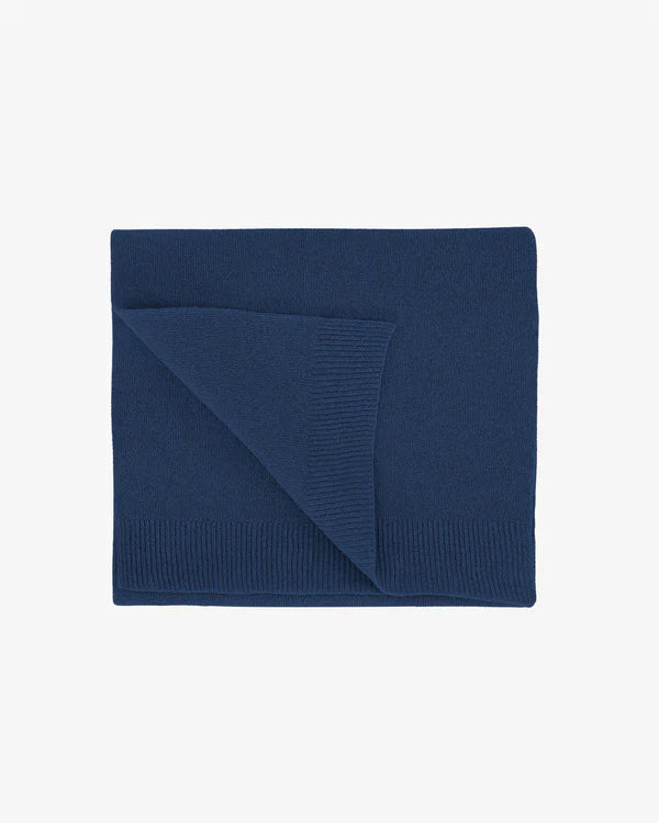 Coffret cadeau bonnet/écharpe en laine mérinos recyclée  - marine blue - coffret n°4
