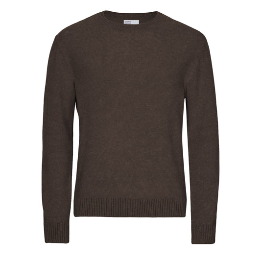 Pull en laine mérinos recyclée | marron "classic merino wool crew - coffee brown"