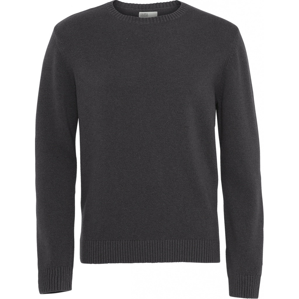 Pull gris anthracite en laine mérinos recyclée - lava grey