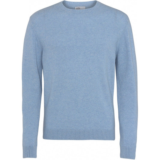 Pull bleu clair en laine mérinos recyclée - stone blue