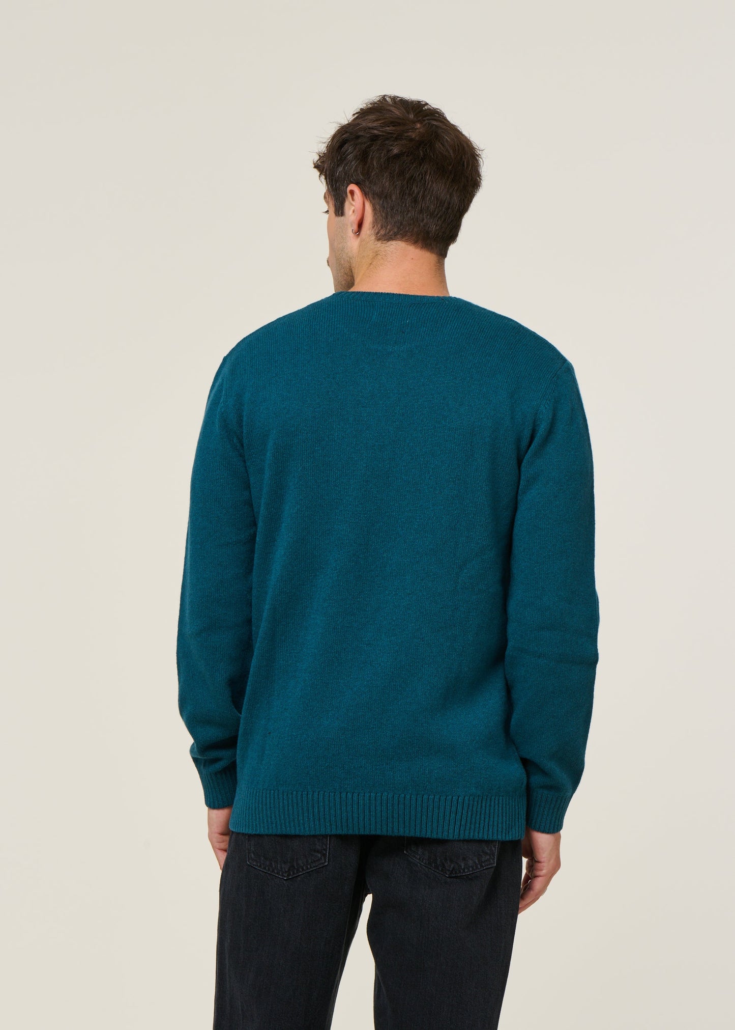 Pull en laine mérinos recyclée | bleu-vert "ocean green"
