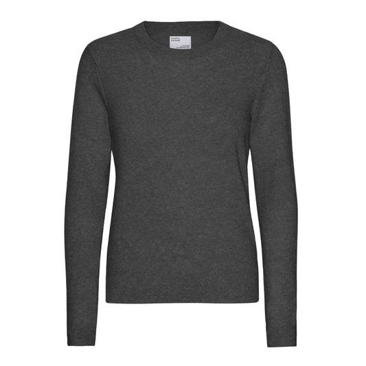 Pull en laine mérinos recyclée | gris "light merino wool crew - lava grey"