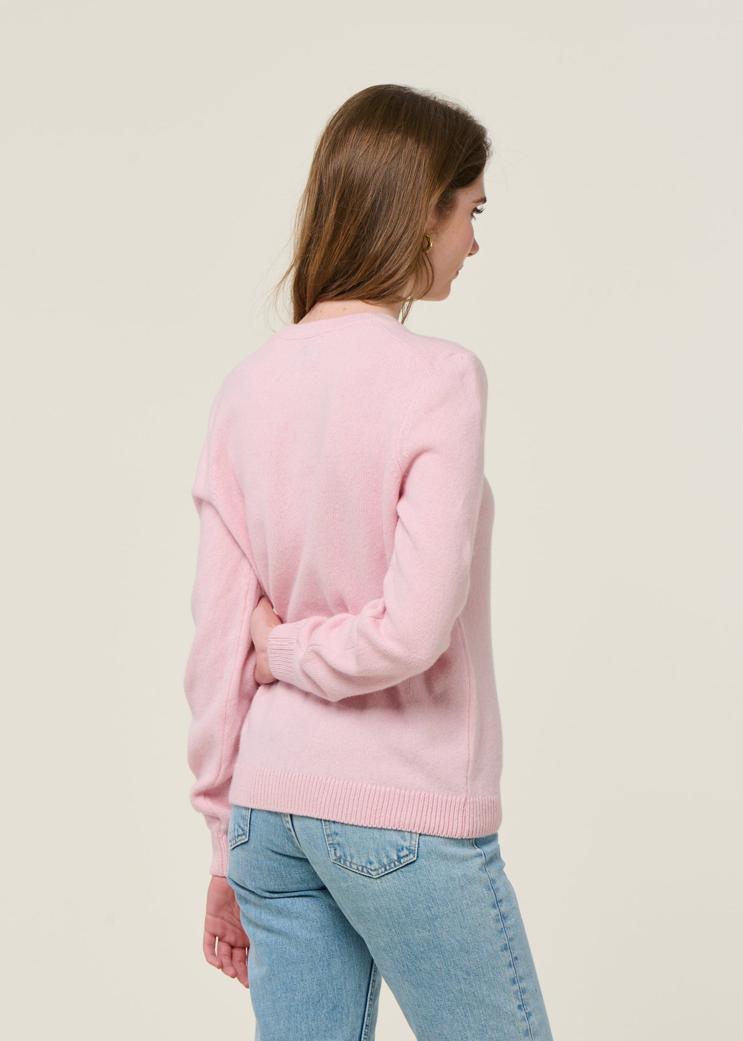 Pull en laine mérinos recyclée | rose "faded pink"