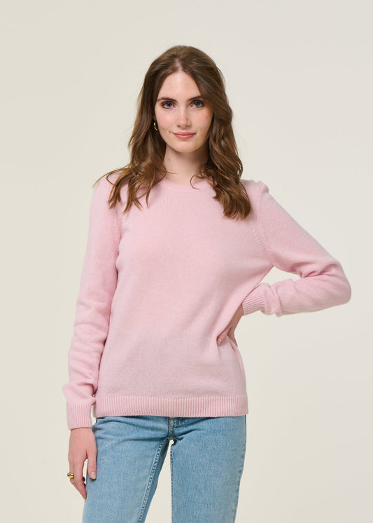 Pull en laine mérinos recyclée | rose "faded pink"