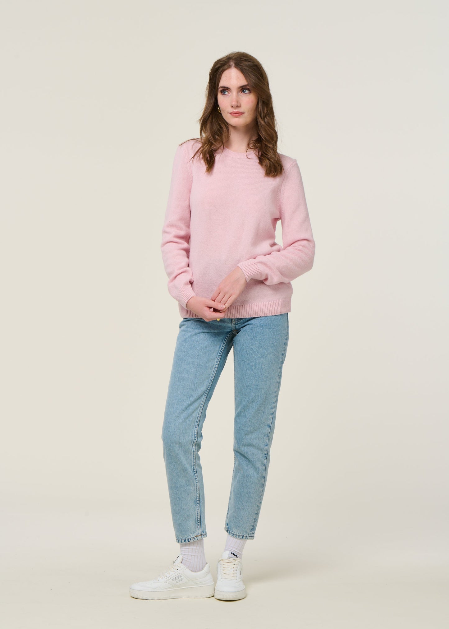 Pull en laine mérinos recyclée | rose "faded pink"