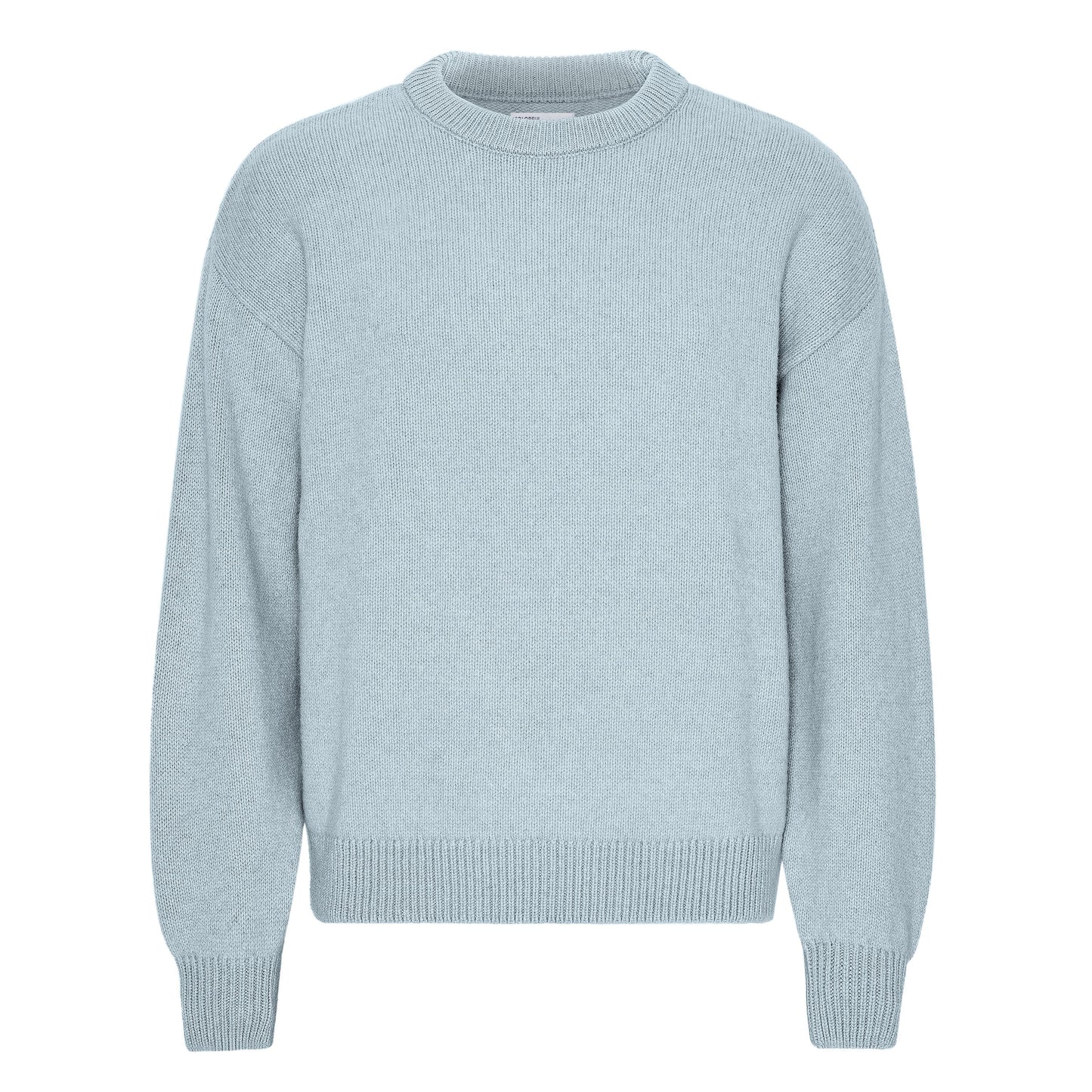 Pull ample en laine mérinos recyclée | bleu clair "oversized merino wool crew - polar blue"