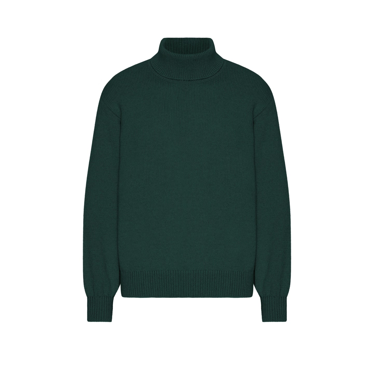 merino wool turtleneck - emerald green