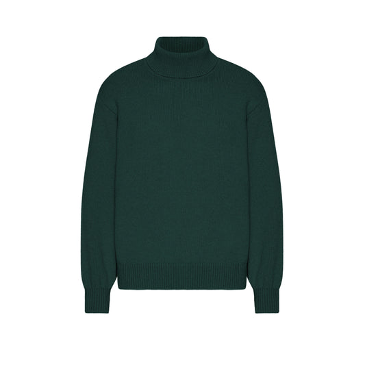 merino wool turtleneck - emerald green