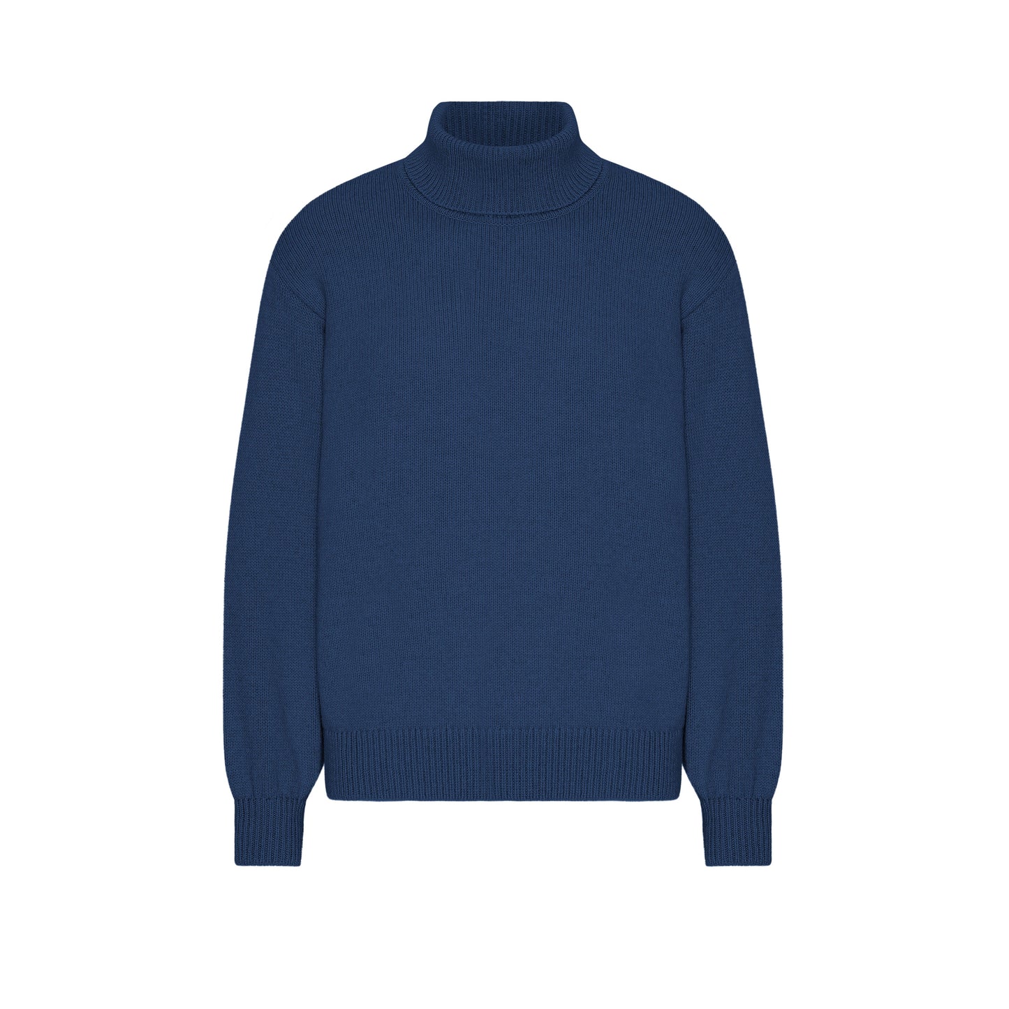 merino wool turtleneck - marine blue