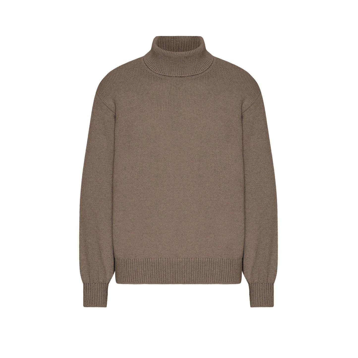 Pull col roulé en laine recyclée | marron "merino wool turtleneck - warm taupe"