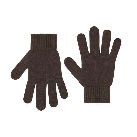 merino wool gloves - coffee brown
