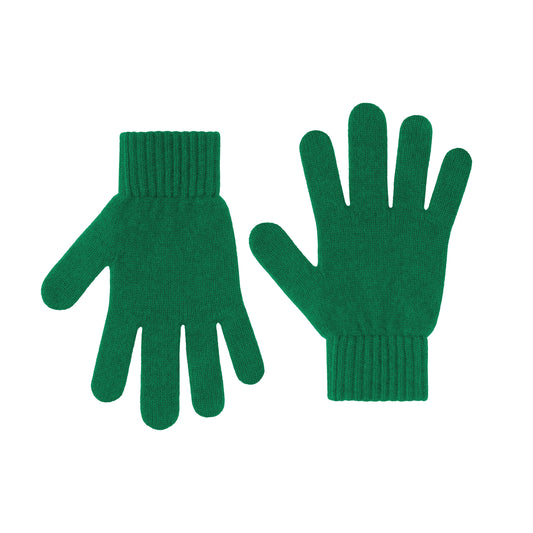 merino wool gloves - kelly green