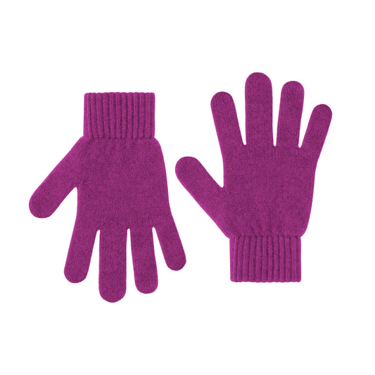 merino wool gloves - magenta blaze