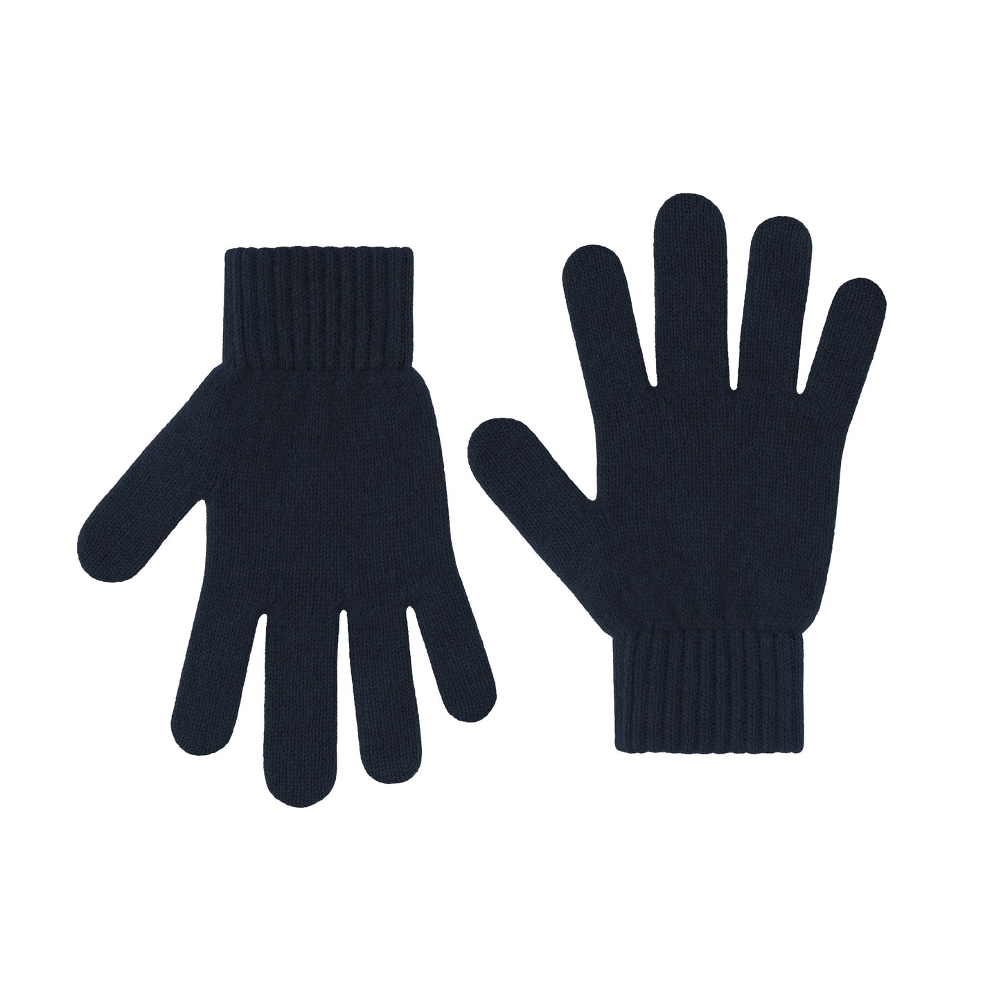 merino wool gloves - navy blue