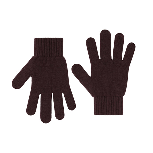 Gants en laine mérinos recyclée | bordeaux "merino wool gloves - oxblood red"