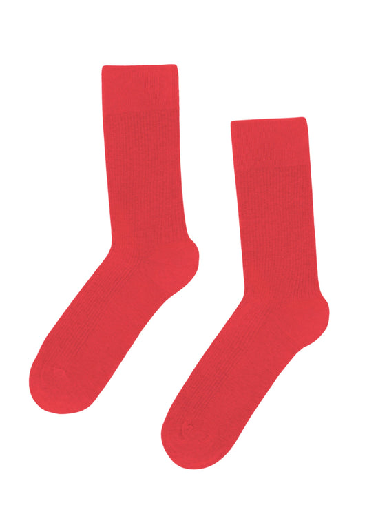 Chaussettes en coton biologique | rouge "women classic organic sock - red tangerine"