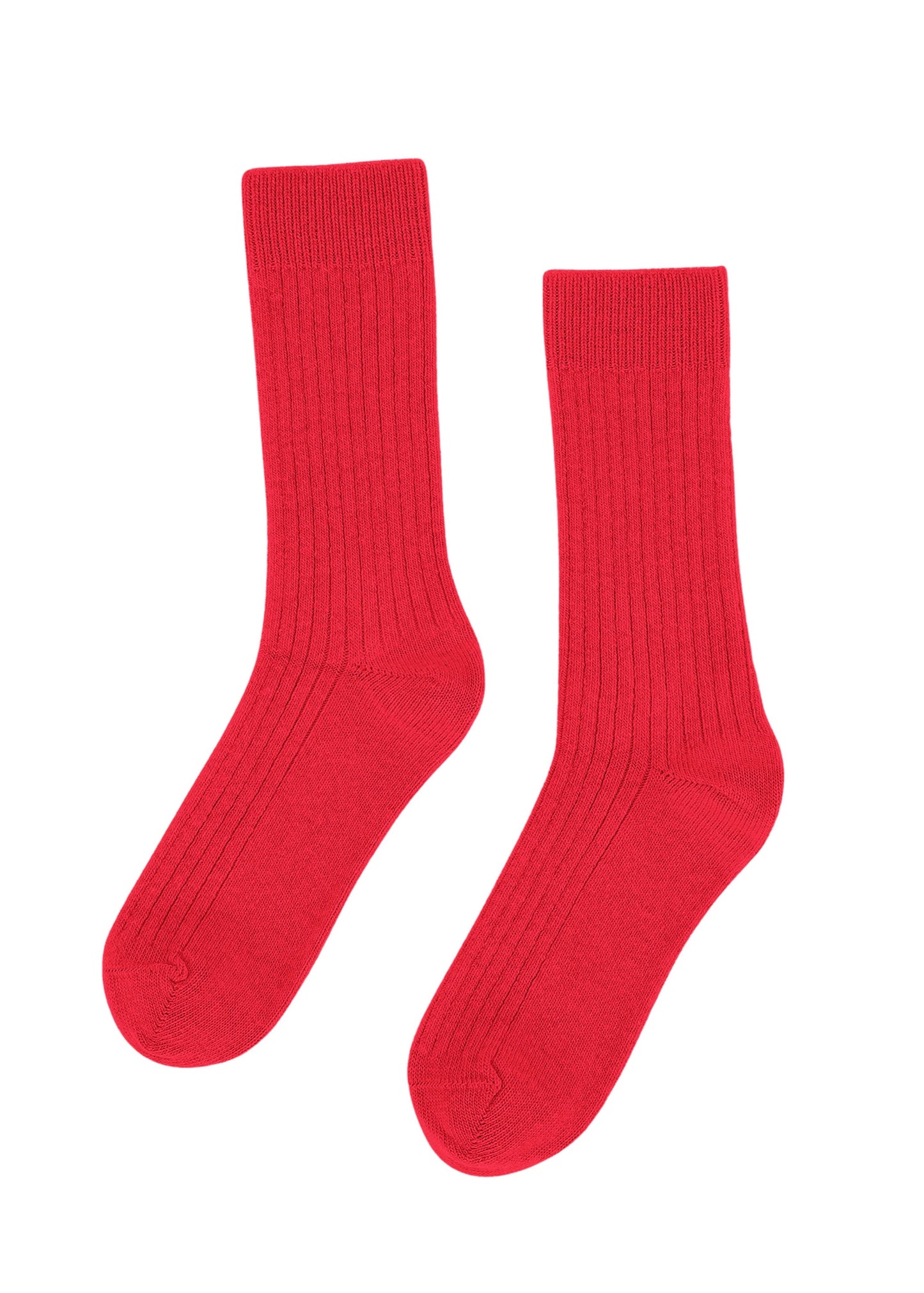 Chaussettes en laine mérinos recyclée | rouge "red tangerine"