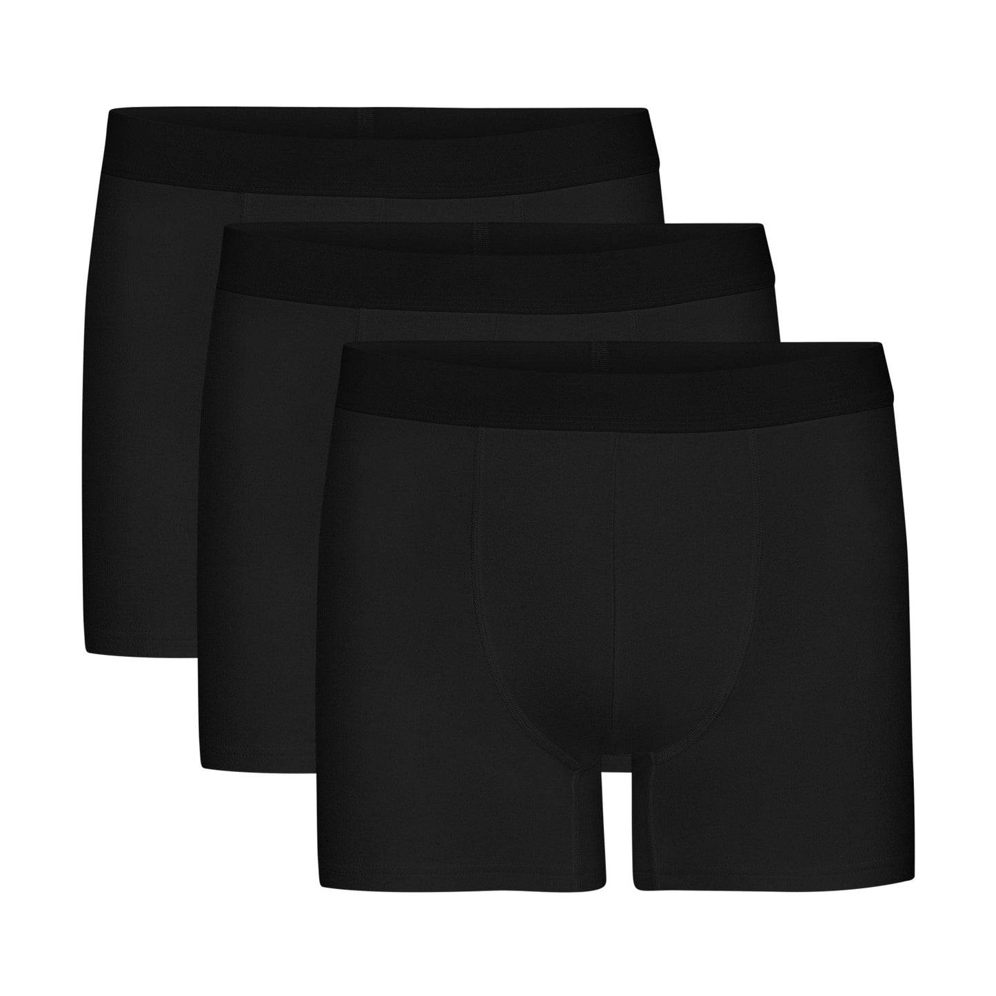 Lot 3 Boxer uni en coton bio | noir "Deep Black"