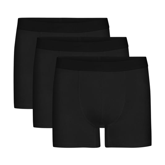 Lot 3 Boxer uni en coton bio | noir "Deep Black"