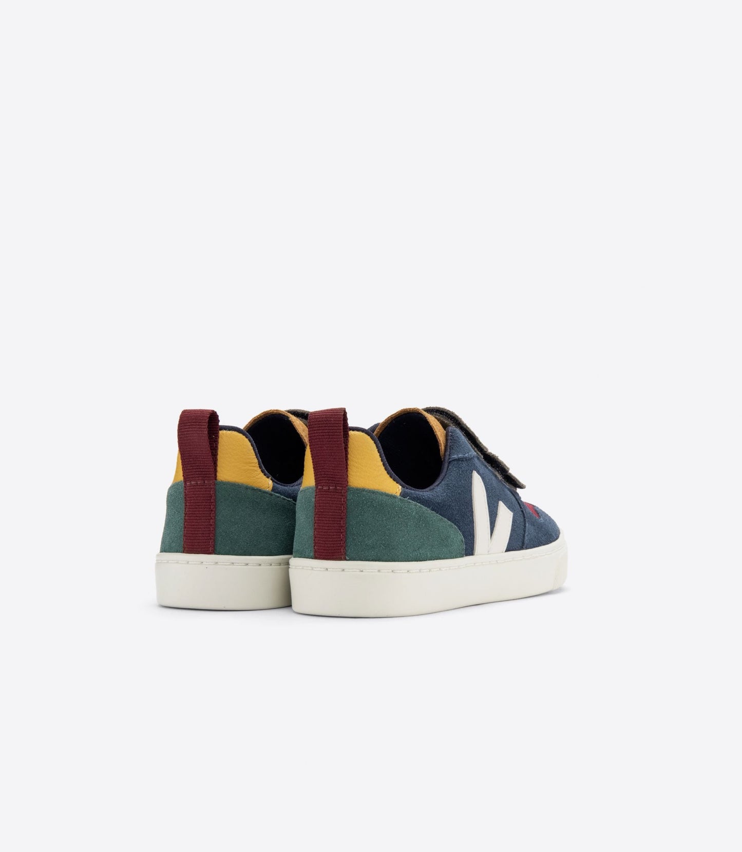 Baskets enfant en suède et cuir sans chrome | bleu "v-10 suede multico nautico"