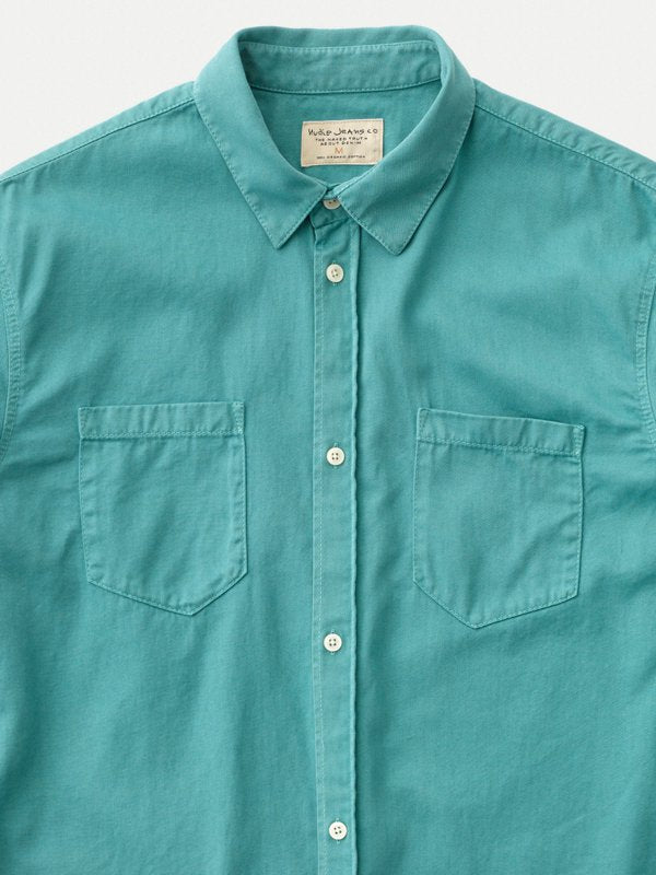 Chemise turquoise en coton bio - calle