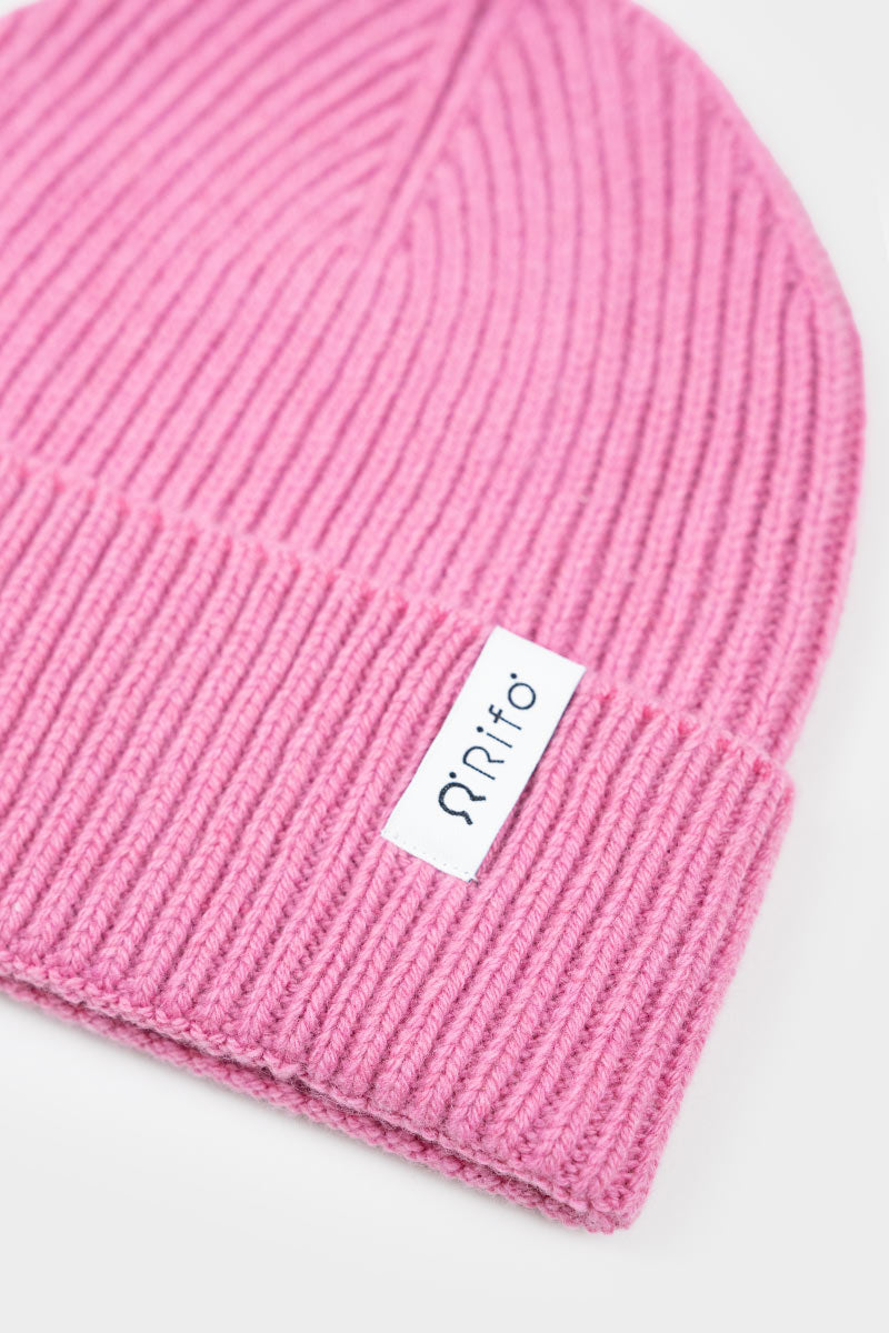 Bonnet en cachemire recyclé | rose "marcello rosa confetto"