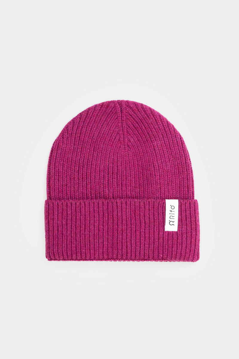 Bonnet en cachemire recyclé | rose "marcello rosa ciclamino"
