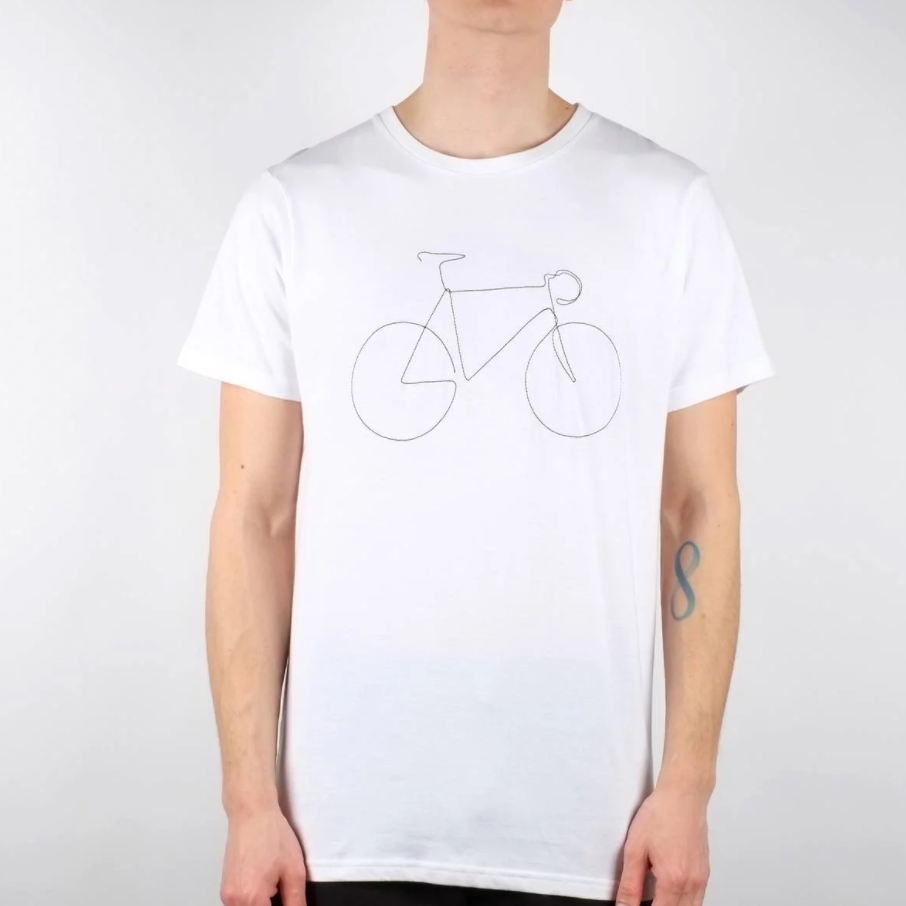 T-shirt blanc en coton bio vélo