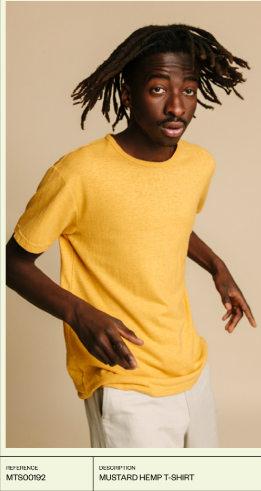 T-shirt moutarde en chanvre et coton bio