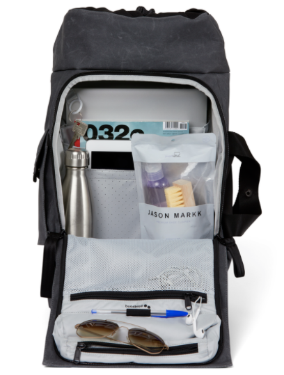 Sac à dos waxé gris recyclé - blok medium